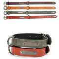 Custom Brand Premium Soft Personalized Tactical Dog Collar Ring Leather Dog Leash Outdoor Walking Adjustable Pet Collar