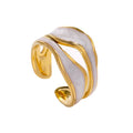 Minimalist Popular Stainless Steelring Gold Plated Open Index Finger Adjustable Opening Ring for Women