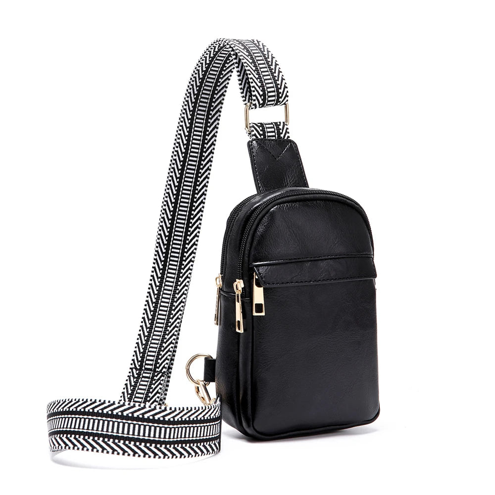 2024 Elegant PU Leather Cross Body Sling Backpack Small Crossbody Bags for Women