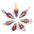 China Hot Sale Excellent Quality Natural Gemstone Crystal Resin Hexagonal Cone Gemstone Pendulum