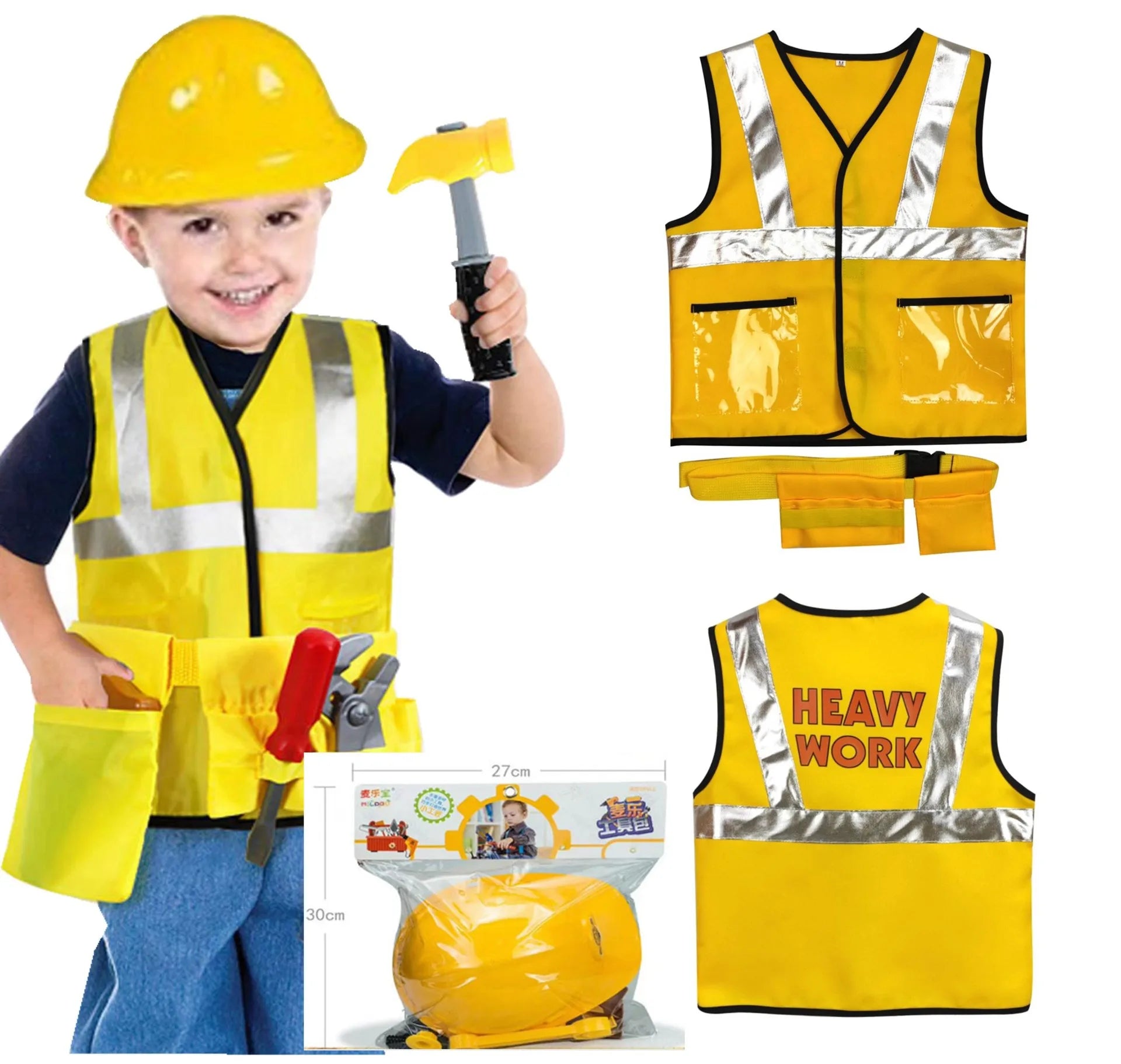 Maintenance Worker Play Construction Little Engineer Clip Show Suit Toy Set