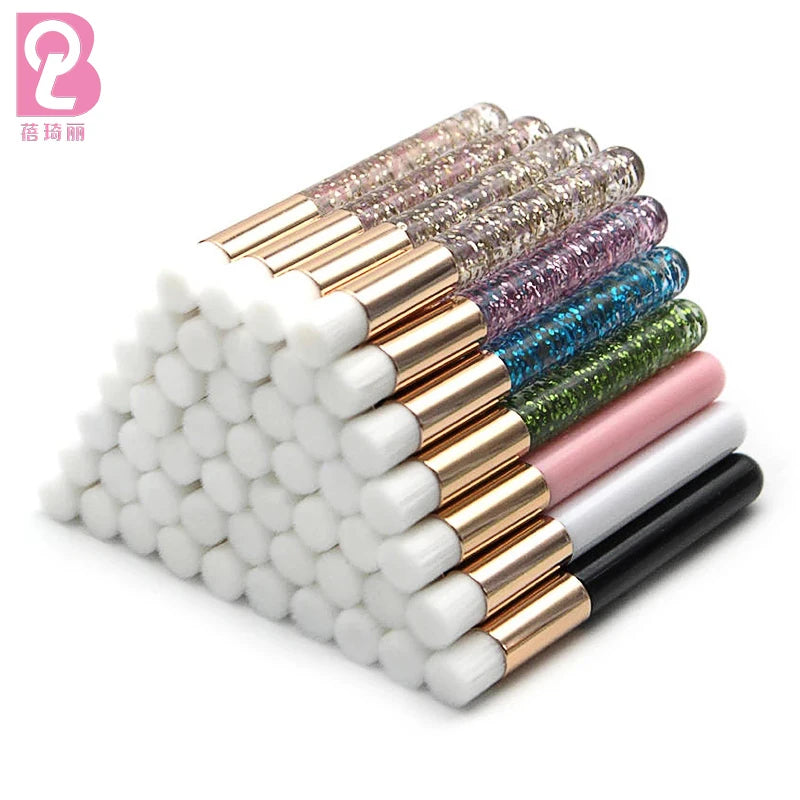Beiqili Wooden Handle Nylon Bristles Lash Cleansing Brush for Nose & Eyelash Cleaning Soft Skin-Friendly Makeup Remover