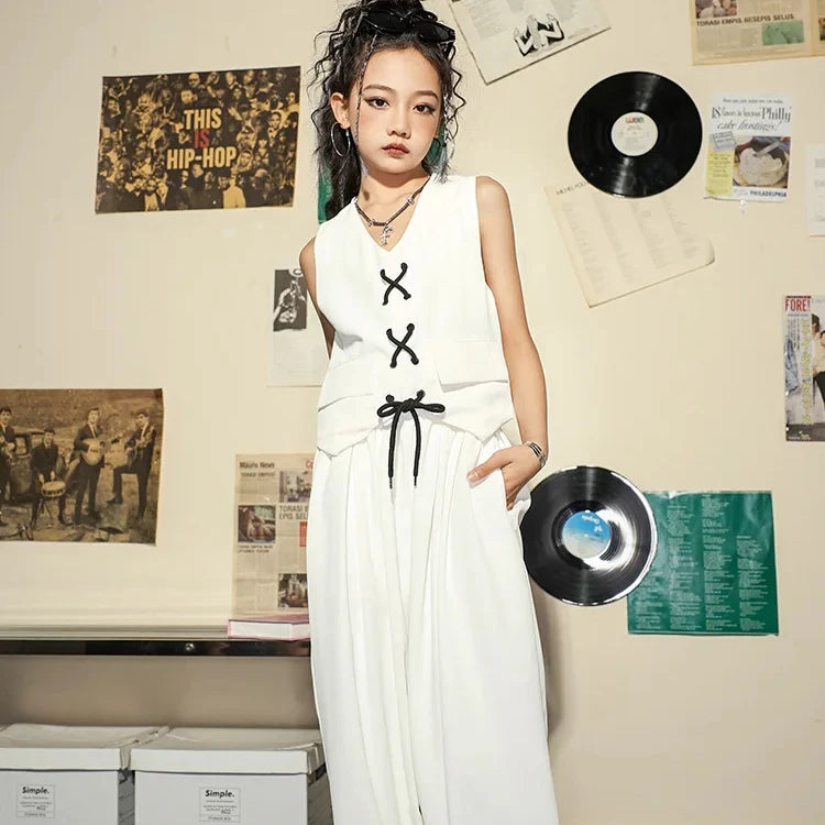 Jazz Dress Girls Fashionable Cool Top Training Pants Children Jazz Street Dance Performance Fashion Suit