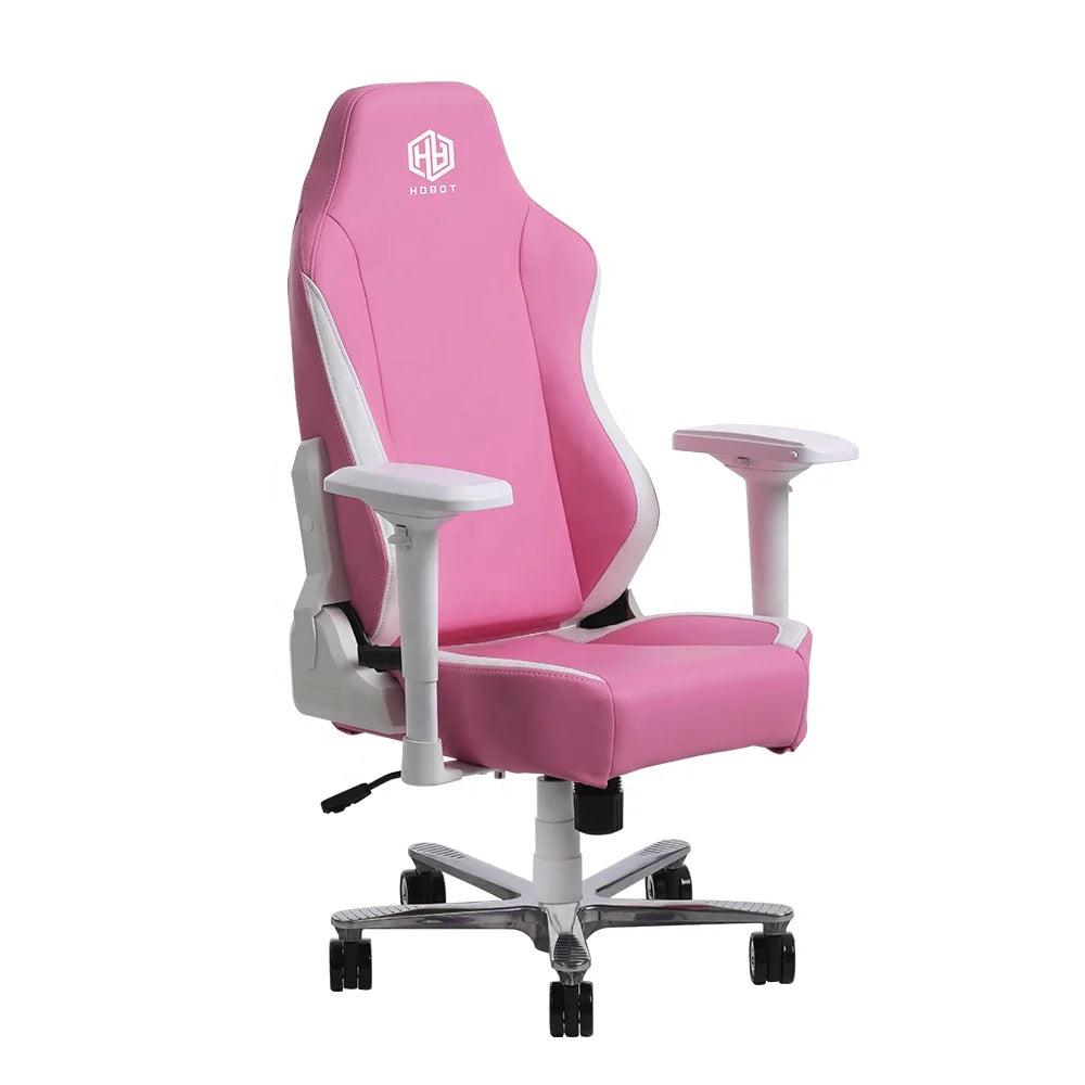 Hobot Pink Swivel Chair for Kids Revolving Study Office Gamer Chair PU Leather Wood Nylon Synthetic Leather Material for Gaming