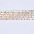 7-7.5mm Natural White Freshwater Loose Pearls Real Button Shape Pearl Strands