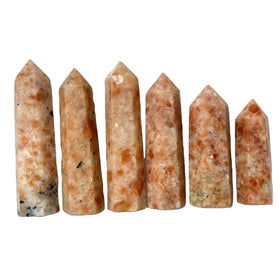 Natural Energy Healing Crystal Tower Gold Sunstone Point for Home Decorate
