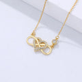 Rainbowking Dainty 18K Gold Heart 925 Silver Jewelry Necklace Zirconia Heart Mobius Collarbone Chain Fine Jewelry Necklaces