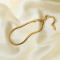 2022 Simple 3mm Snake Chain Bracelet18k Gold Plated Stainless Steel Flat Snake Chain Bracelet for Women