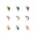 New Design Animal Ear Bone Stud  Micro-Inset Gold Plated Zircon Screw Piercing Jewelry  Ball Women Fancy Stud Earring Blanks
