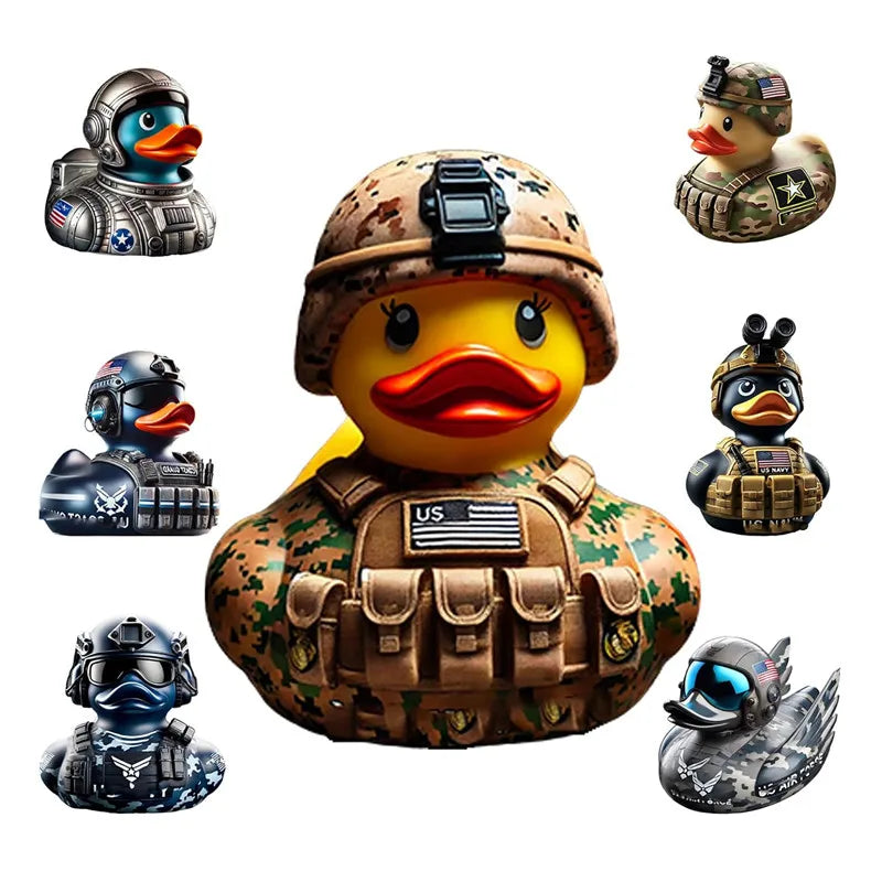 Funny Military Soldier Resin Duck Home Statue  Uniform Armed Forces Duck Garden Decoration Housewarming  Handmade Artware Gift