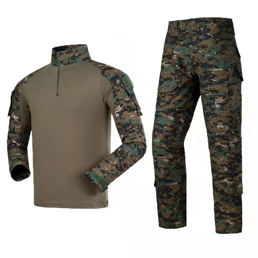 High Quality Jungle Digital Camo Camouflage Suit Black Training Wear G3 Frog Suit Tactical Uniform