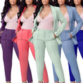 Ladies Office Long Sleeve Blazer Set Office Formal Two Piece Pants Set Business Suits for Women S-XXL