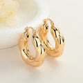 Gold Hoop Earrings 18K Stylish Twisted Piece Oil Drop Copper Alloy 18K Gold-Plated Zircon Women'S Jewelry Gift