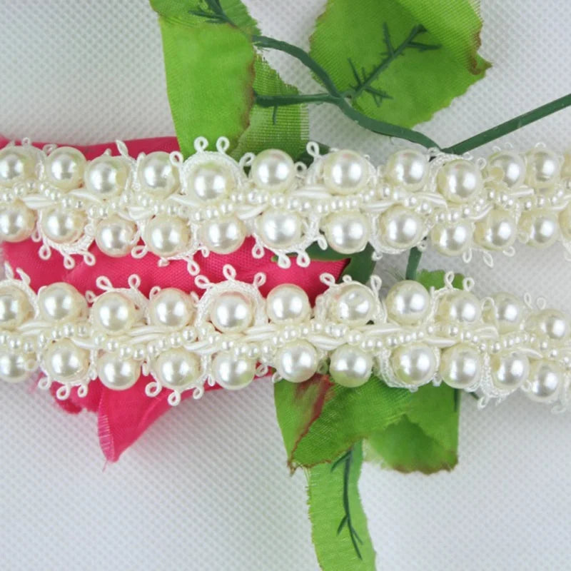 Handmade DIY Accessory Sewing Pearls Embroidery Lace Trimmings LT2373B