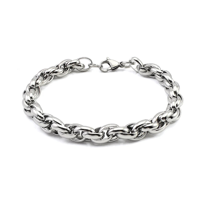 New Charm Stainless Steel Bracelet Classic Bohemian Sliver Bracelet Chain Bracelet for Women's Anniversary Gift Jewelry