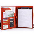 2025 Custom Logo PU Leather File Folder Portfolio Pockets Document Storage Carry Bag New Design A4 Multifunction Filing
