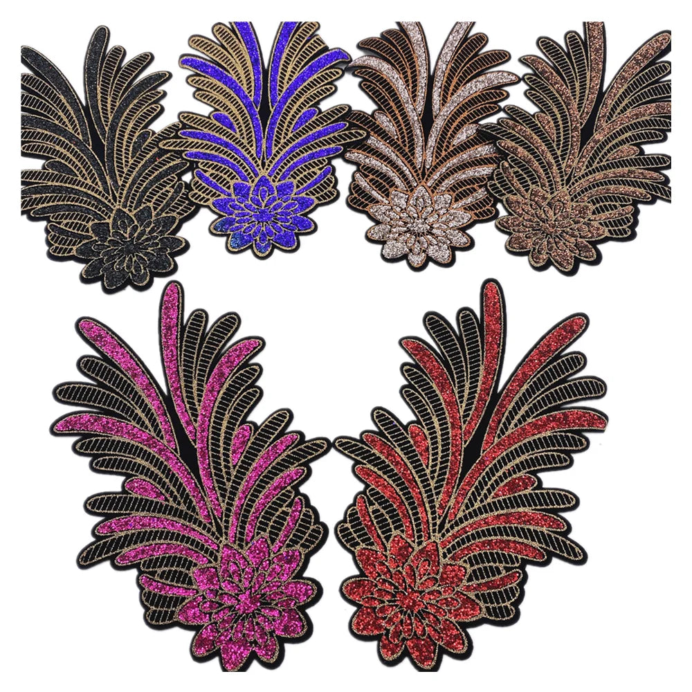 New Flowers Foil Leaves Sequins   Iron on Dress or T  Shirt!