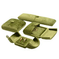 Premium Quality Green Square Velvet Corduroy Double Open Snap Closure Jewelry Box for Bracelet Necklace Earring Ring