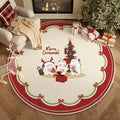 Modern Christmas Style Floral Faux Cashmere Polyester Rug 10mm Machine Made Bedside Carpet for Teen Bedroom Living Room Coffee
