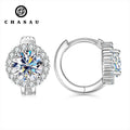 Passed Diamond Test GRA Certificated Shinning Sparkling Hoop 14K Gold Filled Iced Out Moissanite Earrings