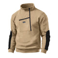 RNSHANGER New Men's Fleece Stand Collar Half Zipper Solid Polyester Warm Sweatshirt Pullover Long Sleeve Outdoor