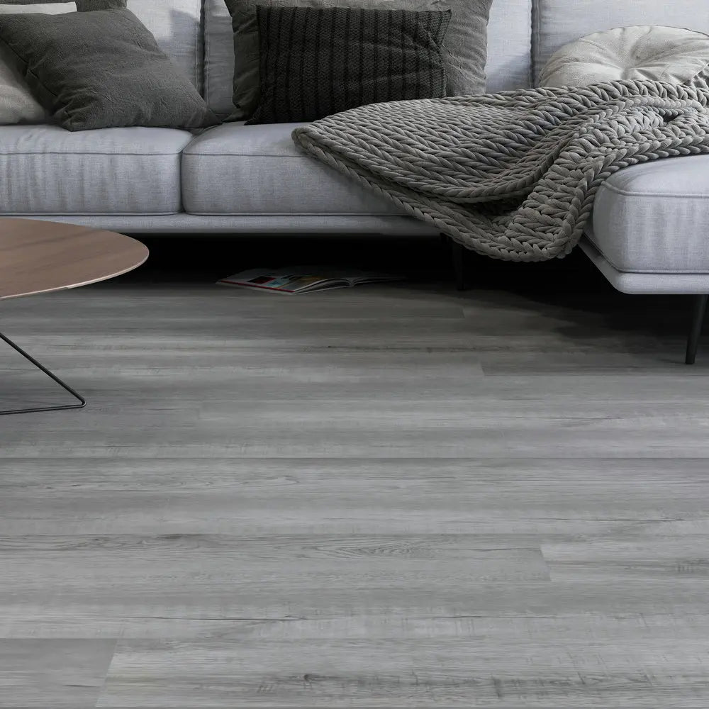 Grey Living Room Laminated Plastic Pvc Waterproof Floating Floor Tiles SPC Flooring Kitchen Vinyl Click Piso
