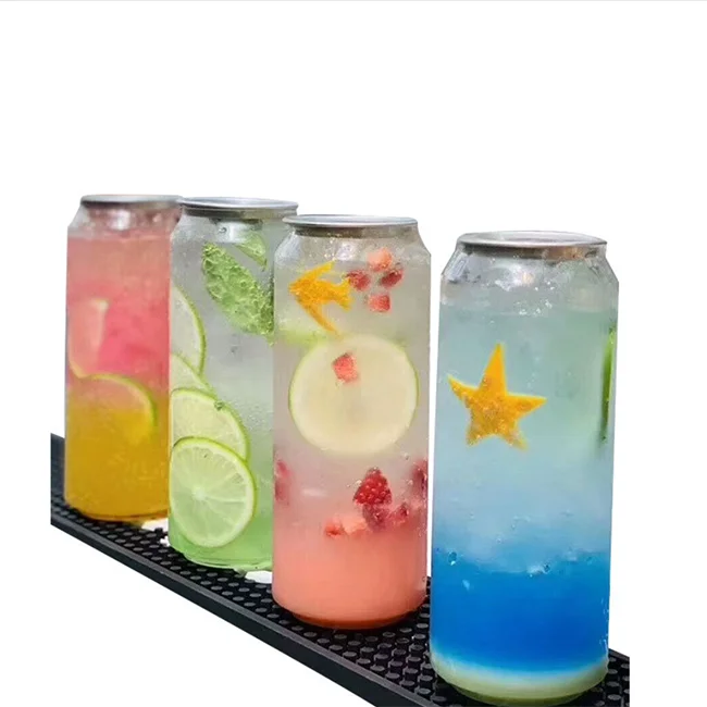 Hot Selling Disposable PET Plastic Soft Drink Can for Screen Printed Bubble Soda Cans with Easy Open Lids