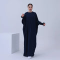 2023 Loriya Modest Abaya With Floral Cuff Long Sleeve Dress Abaya Women Muslim Dress Traditional Muslim Clothing Abaya Wholesale