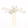 Crystal Floral Pearl Hair Pin Accessories for Bridal and Bridesmaids Wearing Wedding Hair Clips