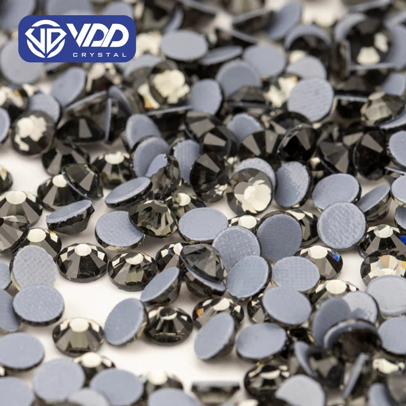 VDD 003 Black Diamond High Quality Hot-Fix Glass Rhinestone Crystal Flatback Strass Stones DIY Garment Decoration Wedding Dress