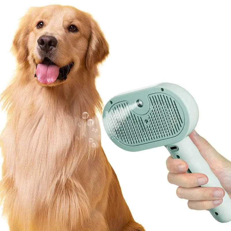 3-in-1 Luxury Pet Hair Brush Gentle yet Powerful Steam Brush for Cats Battery Operated Plastic and Silicone Material