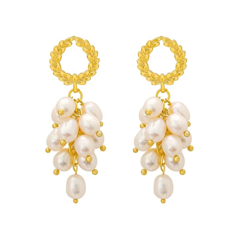 Needle Freshwater Pearl Earrings Advanced Tassel Earrings Court Style Long Earrings S925 Silver Natural Women's CLASSIC Teardrop
