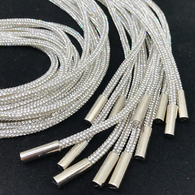 Colorful Crystal Bottom New Design Rhinestone Shoelace Cord 120cm 3mm