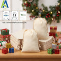 Hot Selling Wholesale Eco Organic Cotton Animal Prints Drawstring Bag Muslin Linen Gift Packaging Pouch with Custom Logo 25*20cm
