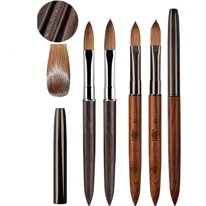 Custom Private Labels Acrylic Nail Brush Wooden Acrylic 100% Nail Brush Kolinsky