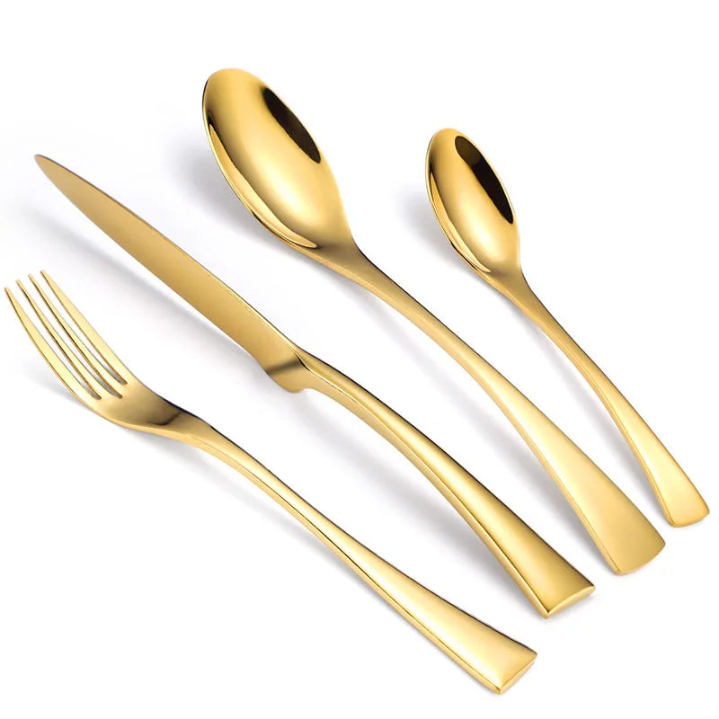 Customized Logo High-End New Design Handle Flatware Set Stainless Steel Cutlery Set for Wedding