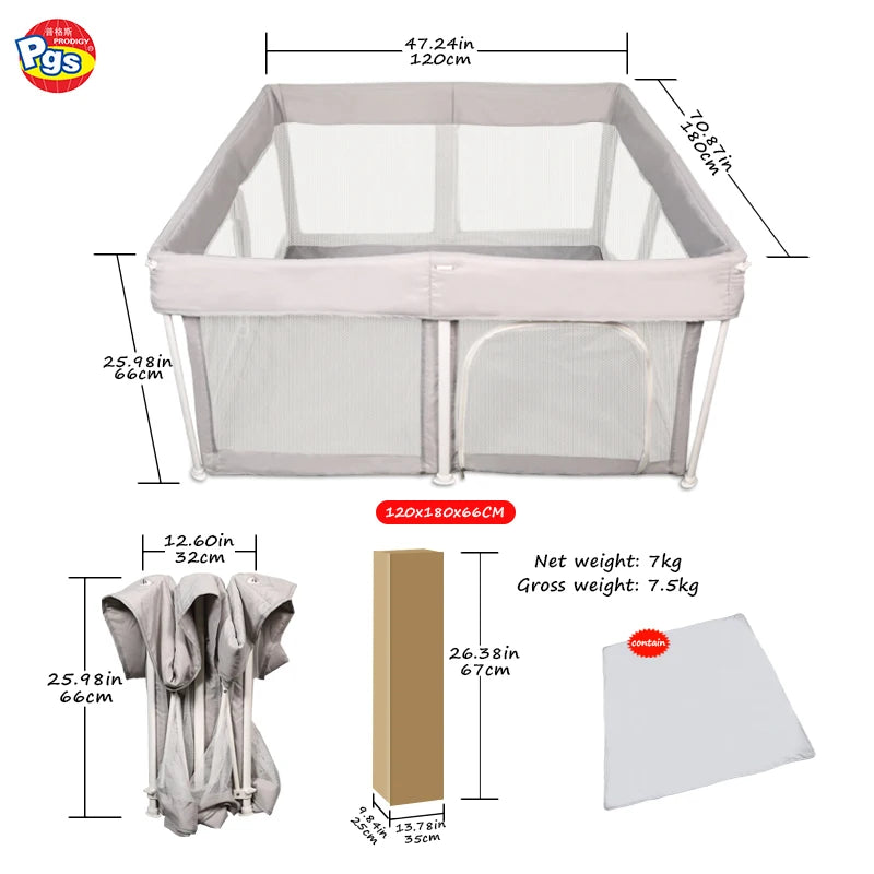 Prodigy OEM/ODM Available Foldable Lightweight Playard Fence for Babies and Toddlers