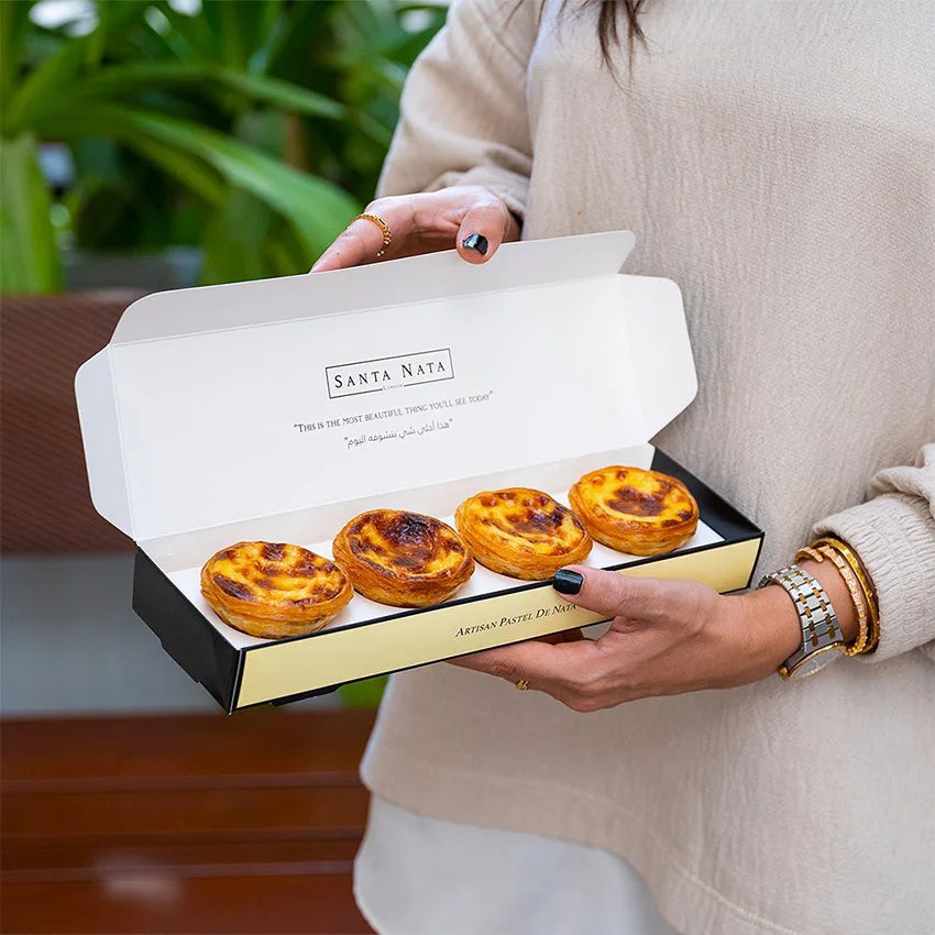 Customized Brand Logo Printing Food Grade Paper Pastel De Nata Box Packaging Pastry Paper Box for Egg Tarts Packing with Insert