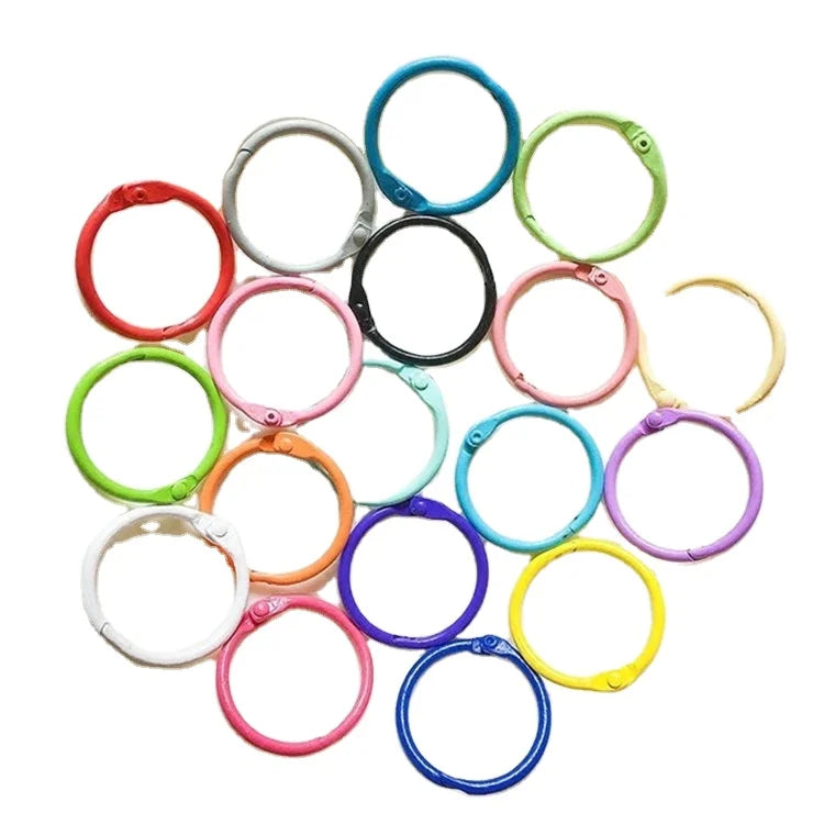 Meetee AP431 Colorful 30mm O Alloy Buckles DIY Handmade Bags Garment Book Opening Ring Loose Key Ring