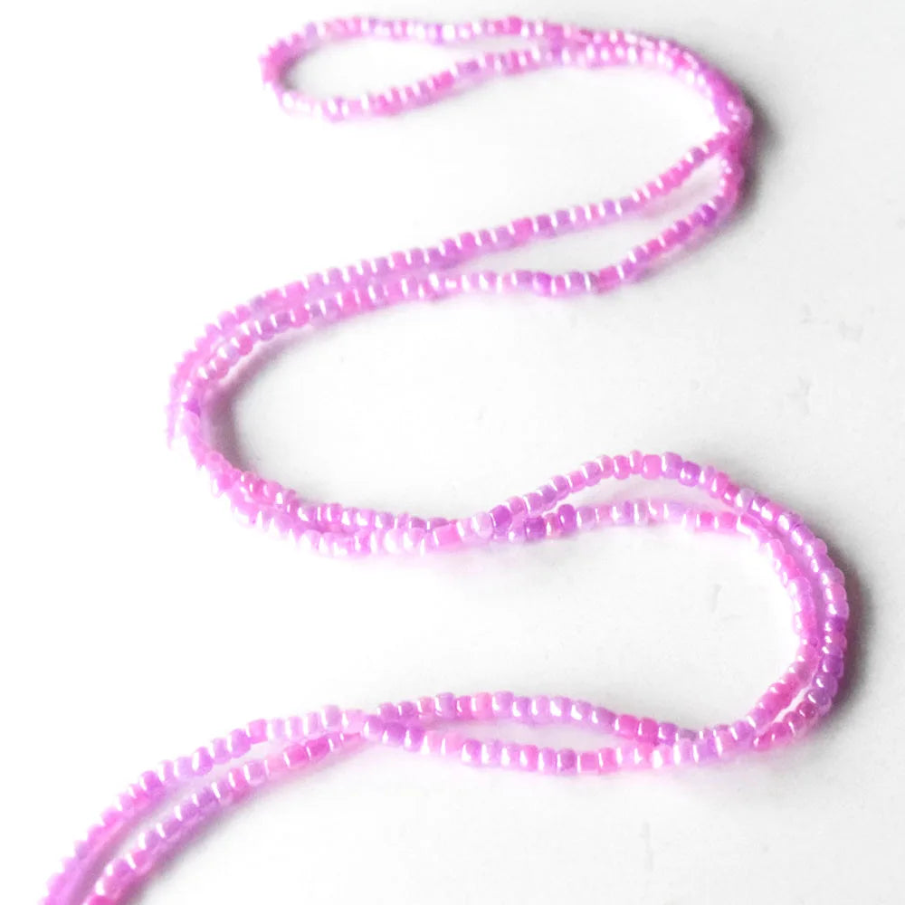 Handmade 50 Inches Adjustable Bulk Tie on Waist Beads on Cotton Cord Belly Chain Body Jewelry Ice Cream Color