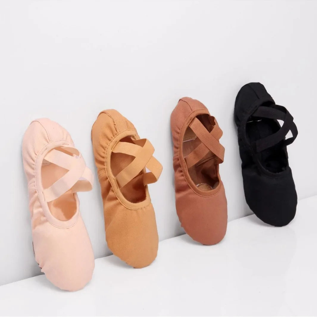 Cheapest Fleshpink Stretch Ballet Dance Shoes Split Sole Ballerina Slippers Gymnastic Yoga Canvas Dancing Shoes