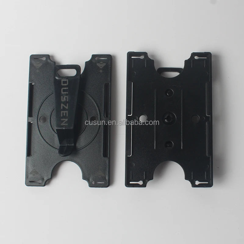 Factory Price Black Rigid Plastic Horizontal or Vertical Id Card Holder
