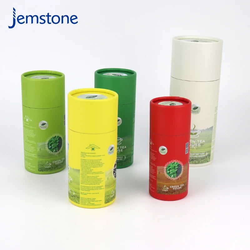 Food Grade Cosmetic Perfume Deodorant Kraft Cardboard Box Cylinder Tube Packaging Candle Coffee Bean Tea Spice Powder Paper Tube