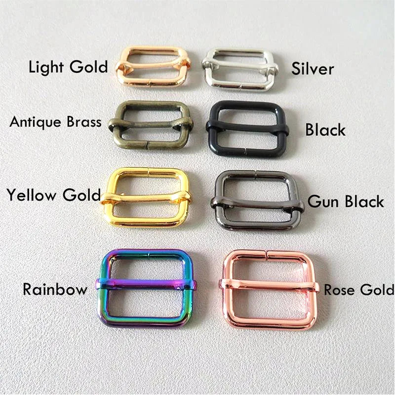 High Quality Metal Handbag Backpack Strap D Ring Rectangle Tri-glide Adjustable Pin Buckle Slider Clasp