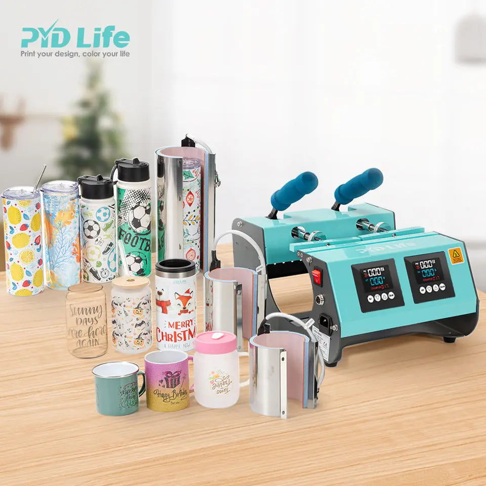 Dual Station Heat Press 20 oz 30 oz Sublimation Machine 9 oz 11 oz Glass Can Mug Tumbler Press Heat Press with Separate Panel