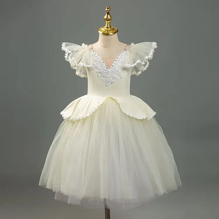 Tutu Performance White Competition Professional Dance Tulle Skirt Long