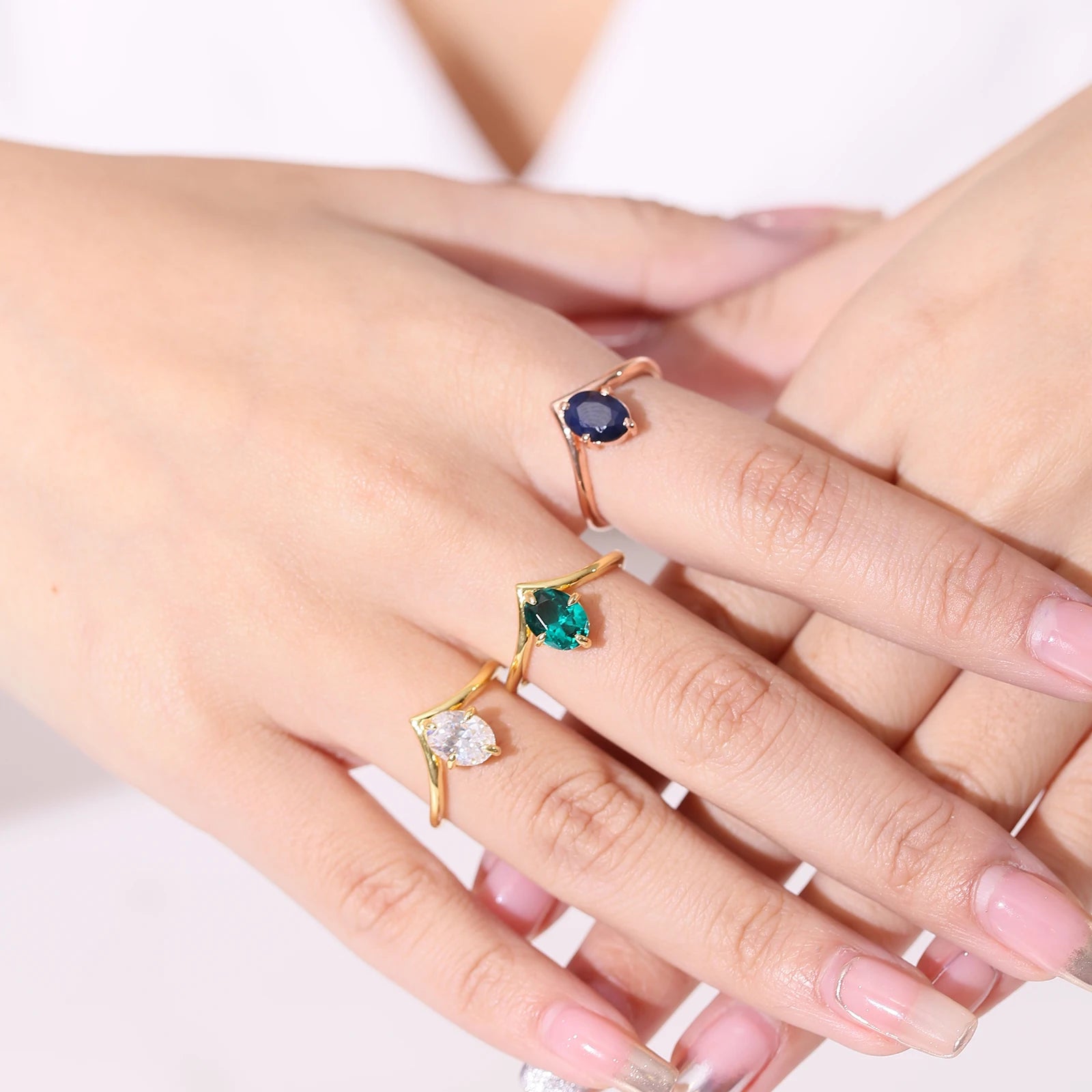 OL0930 Abiding Fine Jewelry Wholesale Fast Delivery Custom Oval Gemstone Pure 925 Sterling Silver Jewelry Gold Plated Rings