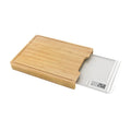 For Welland Bamboo Kitchen Food Scale Cutting Board Environmental Protection Electron Scale for Weight Measuring Battery Powered
