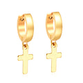 Fashion Curved Buckle Cross Hoop Earrings Stainless Steel Women Fashion Earrings