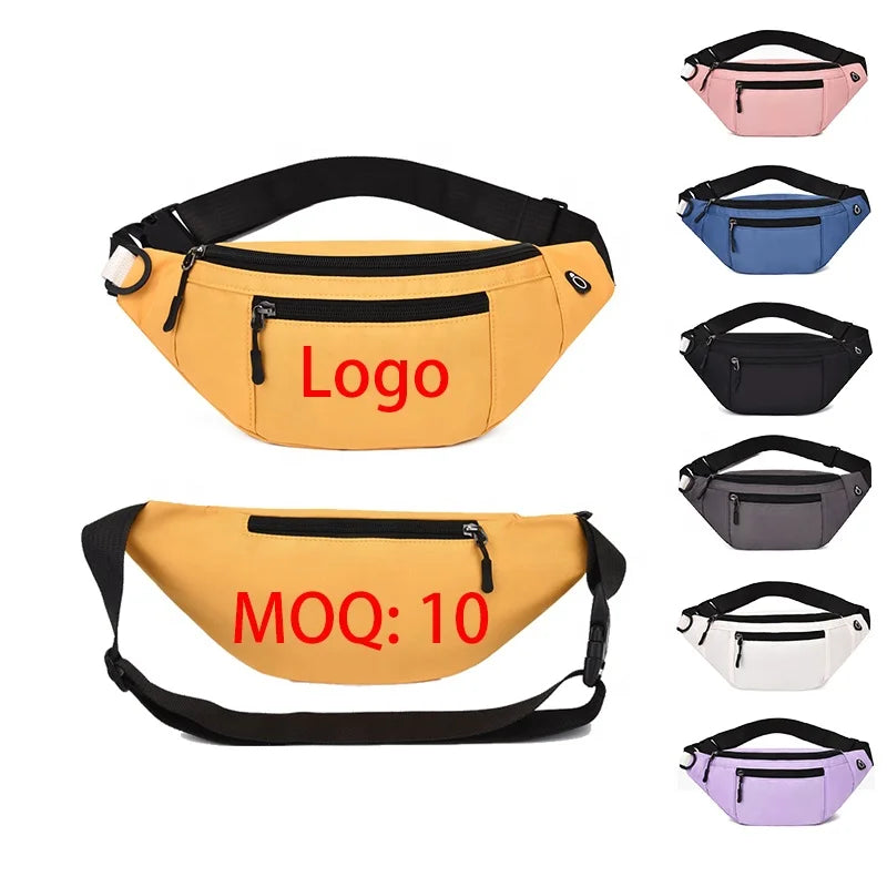 New Trend Oxford Utility Crossbody Cellphone Sport Zipper Waist Bag Unisex Lightweight Pouch Bag Fanny Pack Men Logo Custom